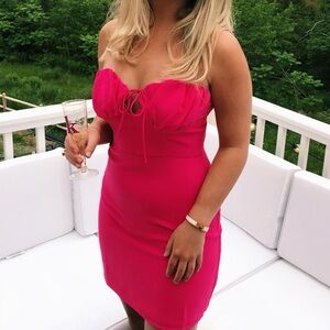 revolve super down mini pink dress